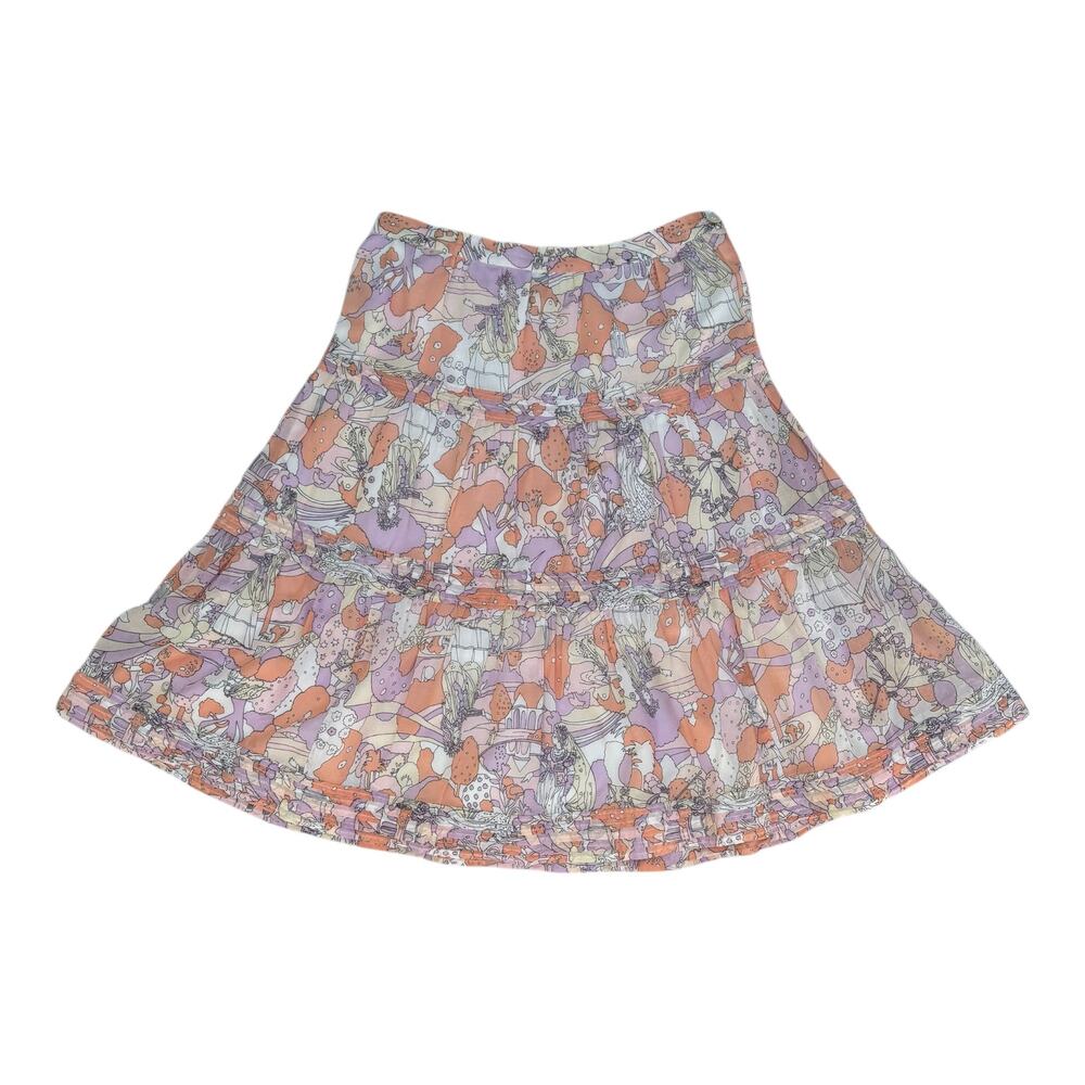 Marc Jacob’s Skirt Size 4 Ruffled Flare Whimsical Pastel Print Twirl